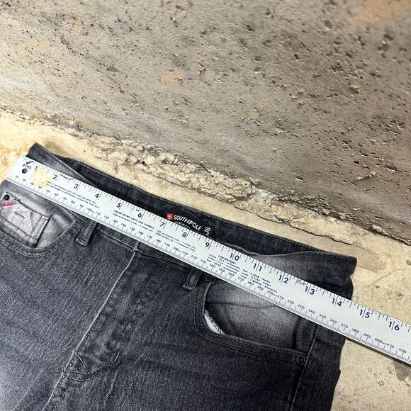 Southpole Denim Jeans Black Mens 16 Distressed Five Pockets Straight Outdoor Y2K - Picture 4 of 6